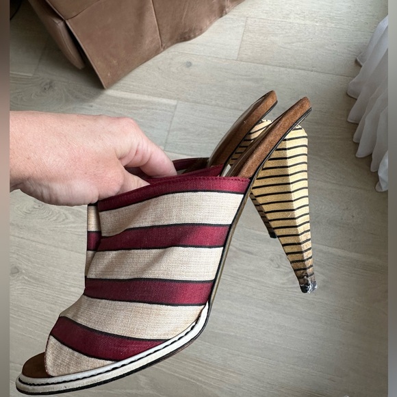 Fendi Striped Satin Mules / Heels IT 39 / US 9 - Picture 13 of 16